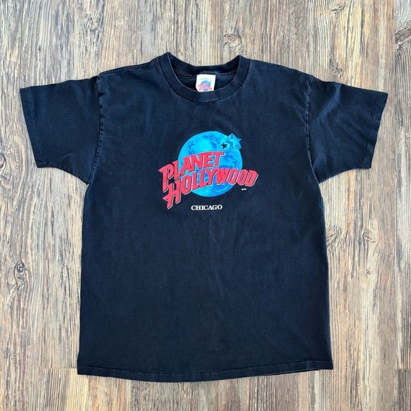 planet hollywood Other - Vtg 90s Planet Hollywood Chicago Tee Shirt Mens Lg Black Single Stitch USA Made